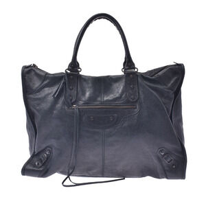 BALENCIAGA The Weekender Black Leather Handbag